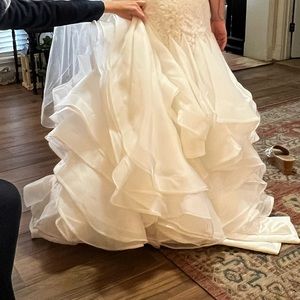 Plus size ruffled wedding dress